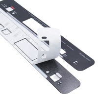 Étiquette autocollante découpée avec précision en polycarbonate, personnalisée, pour panneau de commande d'équipement industriel, plaque signalétique en polycarbonate.