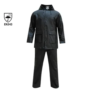 Men's rainwear waterproof work black jacket suit raincoat