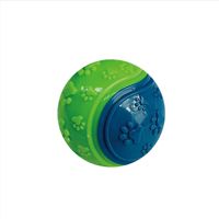 Balle sonore aux sons délicieux, stimulation mentale pour animaux de compagnie. Conception à motif de patte bicolore en TPR élastique résistant aux morsures. Jouet