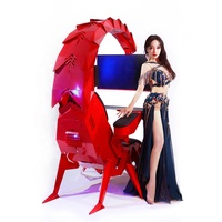 Chaise de jeu ergonomique E-Sports avec éclairage LED, poste de travail informatique PC, chaise de direction convertible, fonction de massage, pliable