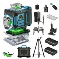 Niveau laser vert 4D à auto-nivellement 16 lignes pour usage industriel et bricolage avec trépied de 1 m
