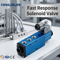Válvula Solenoide Neumática Automatizada TONGJINJIN de 5/2 Vías DC24V, Válvula Electromagnética de Aire para Planta Dosificadora