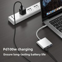 Nouvelle station d'accueil 3-en-1 USB-C 2026 avec USB 3.0, charge rapide PD et prise en charge 4K, cœur en cuivre, prête à être expédiée