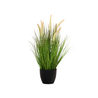 Plante en pot artificielle en plastique à poils verts pour la décoration intérieure et extérieure, fausse fleur, plante artificielle, roseau artificiel