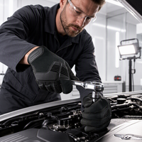 Gants de mécanicien MaxiPact TPR résistants aux chocs, paume rembourrée en microfibre haute résistance, anti-vibrations pour l'automobile et la construction