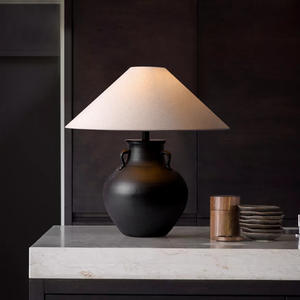 Lámpara de Mesa de Cerámica Japonesa Estilo Wabi-Sabi, Fuente de Luz LED, Garantía de 3 Años, Lámpara Decorativa Zen Minimalista Retro para Casas de Huéspedes - Product Image 3