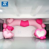 Arche gonflable personnalisée en forme de cœur pour la Saint-Valentin, décoration extérieure pour centre commercial, arche gonflable pour mariage, événement romantique, publicité, décoration
