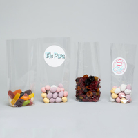 Sacs Alimentaires Carrés à Fond Bloc en Cellophane/BOPP/OPP Transparents Imprimés Personnalisés pour Bonbons/Pain/Aliments