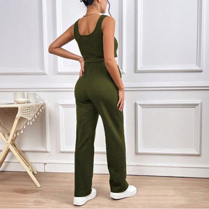 Hongbo nouvelle <span class=keywords><strong>tendance</strong></span> vêtements de maternité sans manches couleur unie décontracté respirant femmes débardeur et pantalon vêtements de maternité - Product Image 5