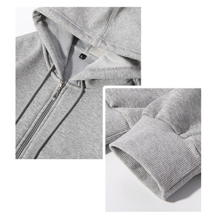 Sweat à capuche ample décontracté en velours argenté de coton 420g avec <span class=keywords><strong>logo</strong></span> personnalisé de haute qualité, fermeture éclair, sweat à capuche sport - Product Image 6