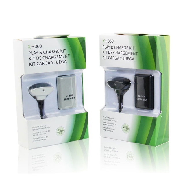 2In1 4800mAh Rechargeable for Xboxes 360 Gamepad Battery Kit for Xboxes 360 Joystick Battery Charger