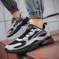 Baskets décontractées pour hommes en cuir, chaussures de course à talon bas et bout large, pour le fitness et le quotidien