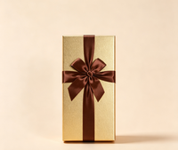 Boîte cadeau de luxe vide pour chocolats, rigide, personnalisée, imprimée quadricolore, avec fermeture magnétique et couvercle à nœud en ruban satiné marron