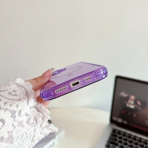 Glitter Clear TPU+<b>PC</b> 3 in 1 Magnetic Phone Case for iPhone 17Pro Max Air 16 15 14 13 12 <b>Wireless</b> Charging Shockproof Bling Cover - Product Image 5