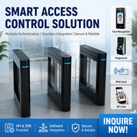 Torniquete Automático de Acero Inoxidable 304 para Peatones, Sistema de Control de Acceso por QR y RFID, Barrera de Seguridad Abatible para Edificios de Oficinas