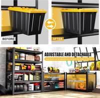 Étagère de rangement métallique réglable sans boulons en acier de 100 kg à 5 niveaux pour garage, entrepôt, cuisine, garde-manger - Vente en gros