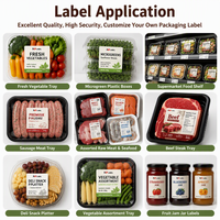 Étiquette autocollante personnalisée 100x100mm en papier synthétique PP de qualité congélation pour l'impression en chaîne du froid, idéale pour l'emballage alimentaire de viande congelée