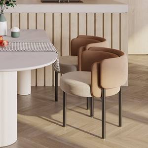 Silla de Comedor de Tela de Lujo Estilo Italiano, Asiento Acolchado de Terciopelo, Respaldo 03, 07, para Comedor o Cafetería - Product Image 3