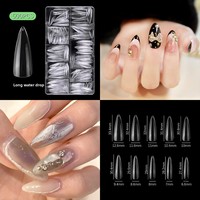 AILLSA - Puntas de Uñas Acrílicas Medianas en Forma de Almendra, 15 Tamaños, 120 Piezas, Cobertura Completa, Semi-Mate, para Aplicación con Presión, Uso en Casa y Salón