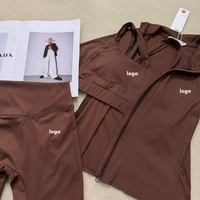 Ensemble trois pièces de sport décontracté pour femme, style OLA, brodé, respirant, idéal pour le yoga et la course à pied