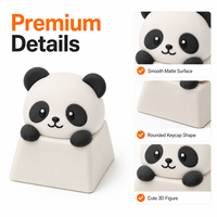 Tecla Artesanal 3D Personalizada de Oso Panda Adorable, Perfil de Animal Escondido, para Teclado Mecánico