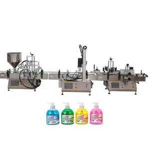 Small tabletop automatic lotion bottle cosmetic filler liquid water beverage honey cream piston filling capping labeling machine