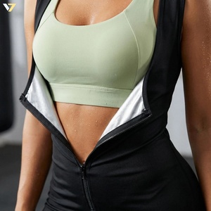 <span class=keywords><strong>Combinaison</strong></span> de sudation <span class=keywords><strong>sans</strong></span> manches à fermeture éclair pour femme, en néoprène, pour entraînement fitness – Grande Vente - Product Image 5