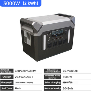 Batterie Solaire Portable pour Camping-Car, Autonomie Étendue, Grande Capacité, Alimentation Mobile 220V 3000W à Onde Sinusoïdale Pure pour Urgences et Camping (US/EU) - Product Image 6