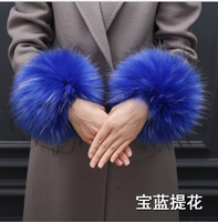 Manches en fausse fourrure de renard et raton laveur pour femme, poignets à chaud, anneaux de poignet, Parka tendance, vestes décoratives, manteau, mode hiver