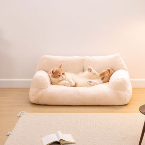 Lit pour chat antidérapant d'intérieur, canapé en peluche léger pour chat, coussin de couchage pour animaux de compagnie, housse extérieure amovible et lavable - Product Image 3