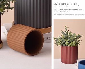 Vaso di fiori in ceramica per piante in ceramica di varie dimensioni nordico moderno e succulento smaltato - Product Image 4