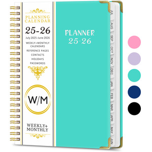 2025 del Notebook inglese transfrontaliero A5/A6/<span class=keywords><strong>A4</strong></span> del calendario della bobina del piano settimanale 100 fogli di rilegatura termica della carta Record di lavoro a fogli mobili - Product Image 3