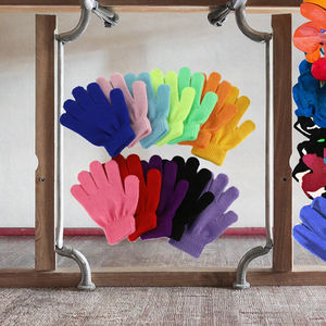 Guantes de Punto con Dedos para Niños, Otoño Invierno, Personalizables, de Algodón/Spandex, Transpirables, Resistentes al Viento, Cálidos, Lisos, para Deportes y Uso Casual - Product Image 2