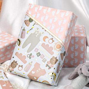 Baby Shower Wrapping Paper Roll 17x33 Feet Double Side Eco Friendly Gift Craft Paper - Product Image 2