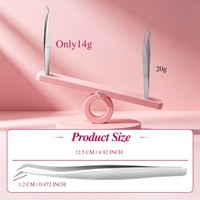 Pince à cils Veyes Inc Artisan, polie à la main, ergonomique, à pointe fine, en acier inoxydable, pour extensions de cils en éventail