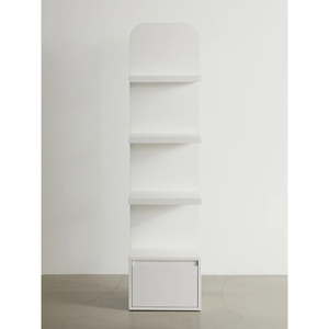 Tủ sách hẹp với kệ gỗ trắng đứng kệ đơn vị 4 tầng kệ sách bằng gỗ với ngăn kéo cho phòng ngủ - Product Image 2