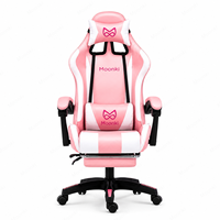 Chaise de gaming ergonomique Moonki en cuir avec accoudoirs articulés, massage, base pivotante, inclinaison manuelle, style exécutif, vérin à gaz 3 positions