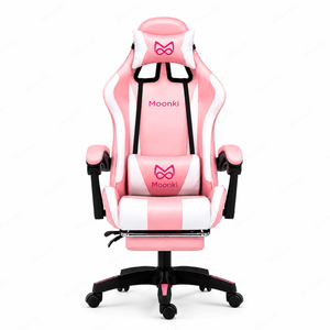 Chaise de jeu ergonomique Moonki en cuir PU, accoudoirs 4D, base pivotante, inclinaison manuelle, style exécutif - Product Image 4