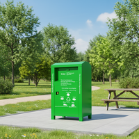 Bac de recyclage de vêtements en métal, personnalisé, écologique, pour usage communautaire extérieur, nouveau style, grande boîte de rangement pour vêtements
