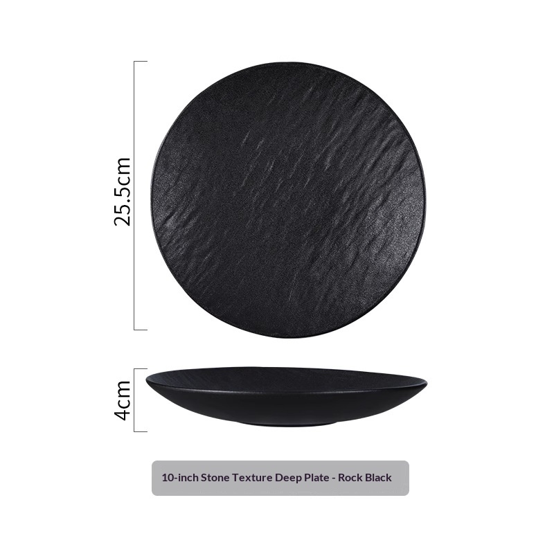 10inch stone pattern deep plate-rock black