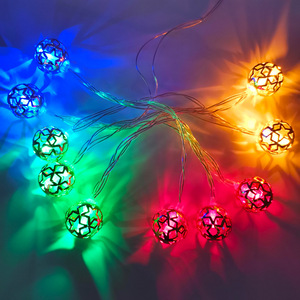 Indoor Outdoor Warm White String <strong>Lights</strong> Modern Iron Hollow <strong>Small</strong> Ball 3M/6M Rechargeable IP44 <strong>Battery</strong> <strong>Powered</strong> Holiday Garden - Product Image 6