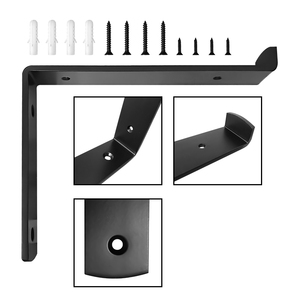 RHETECH Soportes de estante de tablilla para colgar en la pared negros de alta resistencia Estantes flotantes Soporte de estante recto - Product Image 4