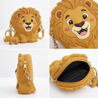 Porte-monnaie en silicone motif ethnique masque tribal africain lion, porte-clés dessin animé 3D, rangement pour écouteurs, logo personnalisé, vente en gros