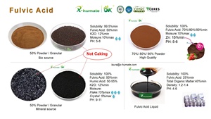 X- humate 100% fertilizante orgánico soluble en agua 80% 90% 95% polvo de ácido fúlvico - Product Image 4