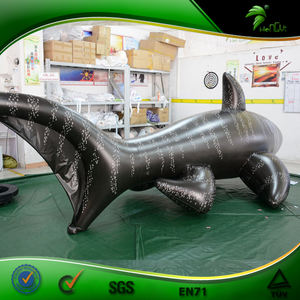 Flotador inflable de piscina de agua con dibujos de tiburón negro, juguete de pez inflable, modelado de Animal de mar - Product Image 2