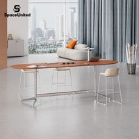 Comptoir de bar mobile de bureau haut de gamme en bois massif SpaceUnited Trendy