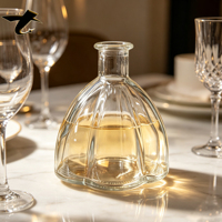 Bouteille en verre transparente de 300 ml avec bouchon à vis, flacon de luxe vide pour diffuseur de parfum, bouteille en verre pour spiritueux et brandy