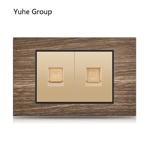 Prise murale en aluminium brossé série 118 pour TV, LAN, satellite, ordinateur, prise avancée avec interrupteur, prise murale électrique peer-to-peer - Product Image 5