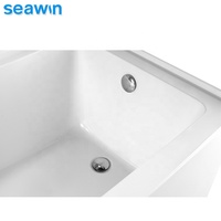 Baignoire rectangulaire en acrylique SeaWin avec jupe latérale double, baignoire autoportante portable pour 1 personne