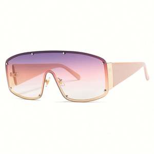 Gafas de Sol Retro Modernas 2020 para Hombre y Mujer, con Lentes Degradados, Montura Grande, Estilo Escudo, Lentes de Una Pieza - Product Image 1